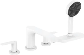Hansgrohe 4-Loch Wannenarmatur Vivenis F-Set Wannenrandmontage mit sBox mattweiss, 75444700 75444700