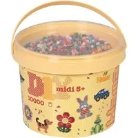 Hama Perlen Bügelperlen Hama Bügelperlen midi "Volltonmix", im Eimer, 10.000 Stück