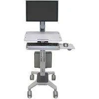 WorkFit-C Single LD, mobiler Steh-Sitz Arbeitsplatz 24-198-055, Arbeitstisch grau