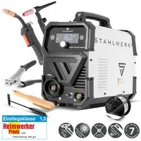 STAHLWERK Fülldrahtschweißgerät Kombischweißgerät FLUX 160 ST Digital LIFT TIG Set mit WP 17V Brenner, Einzelgerät, 1-tlg., Einzelgerät, Digital-Display, für Industrie, Werkstatt und DIY