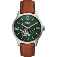 Fossil Automatikuhr Townsman ME3265, Armbanduhr, Herrenuhr, Mechanische Uhr, Lederarmband, analog