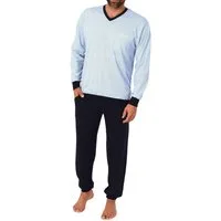 Normann Pyjama Herren langarm Schlafanzug mit Bündchen - auch in Übergrößen