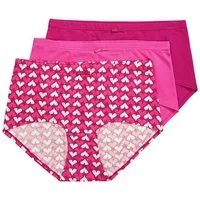 Ulla Popken Panty Hipster 3er-Pack Herzen/einfarbig