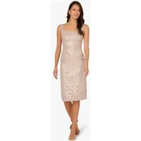 Adrianna Papell Abendkleid Square Neck Jacquard Midi Dress Refined, shimmering knee length dress