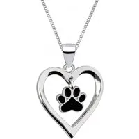 Goldene Hufeisen Kette mit Anhänger Halskette Silber Herz Pfote Anhänger Kette 925 Sterling Echtschmuck, 925 Sterling Silber Silberschmuck für Damen und Kinder