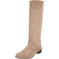 Ital-Design Damen Kniehochstiefel mit Blockabsatz, elegant Stiefel (92078909) Blockabsatz Flache Stiefel in Hellbraun