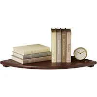 relaxdays Eckregal Wand Walnussholz, dunkelbraun, 35 cm