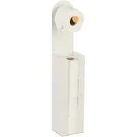 relaxdays Toiletten-Ersatzrollenhalter Toilettenpapierhalter freistehend 2 in 1, weiß