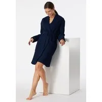Schiesser Bademantel Waffle Piqué, Midilänge, Kimono-Kragen, Gürtel, aufgesetzte Taschen, Baumwolle, Waffelpiqué