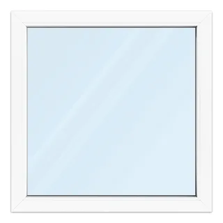 Fenster 95x95 cm, Kunststoff Profil aluplast IDEAL® 4000, Weiß, 950x950 mm, einteilig festverglast, 2-fach Verglasung, individuell konfigurieren