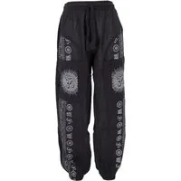 Guru-Shop Relaxhose Yogahose, Unisex-Baumwoll-Goa-Hose mit Druck -.. Retro, alternative Bekleidung, Goa Style