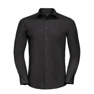 Russell Collection - Hemd für Herren Langärmlig (Schwarz)