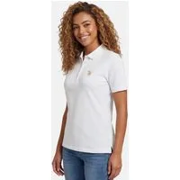 U.S. Polo Assn. Poloshirt USSiirena – Damen Classic Fit kurzarm mit Logo-Stickerei Mit Flachstrick-Kragen, Knopfleiste und elastischer Baumwollmischung