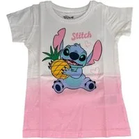 Disney T-Shirt Stitch-Kurzarm-Shirt für Mädchen, Weiß-Rosa oder Weiß-Türkis, Größen