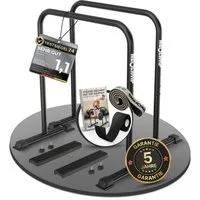 NEOLYMP Liegestützgriffe Dip Barren Calisthenics Equipment – 400 kg belastbare Dip Station (Calisthenics Equipment– rostfreie Dip Stange Fitnessgeräte für Zuhause), Dip Stangen- verstellbare Breite – 90 cm Höhe mit rutschfesten Füßen