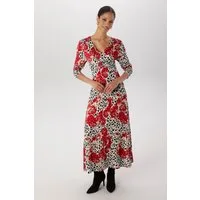 Aniston SELECTED Midikleid mit Smok-Details und fantasievollem Leo-Print