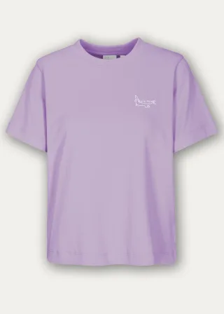 THE FASHION PEOPLE - T-Shirt `Happy` violet bloom print - Gr. - XS