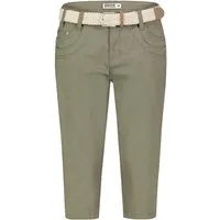 SUBLEVEL Caprihose Damen 3/4-Hose mit Flechtgürtel Baumwoll-Stretch-Hose, Eingrifftaschen