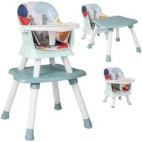 COSTWAY Hochstuhl, 6in1 Kombihochstuhl, Babystuhl, mit Sicherheitsgurt