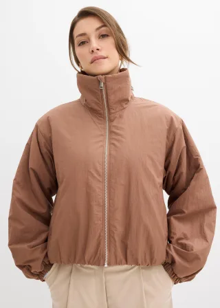 bonprix Wasserabweisender Blouson Bubble-Saum, braun, Gr.46, Blouson mit Bubble-Saum, wasserabweisend