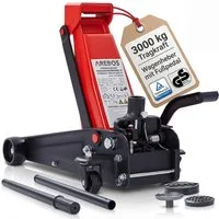 Arebos Rangierwagenheber Rangierwagenheber 3t Hydraulisch mit Fußpedal & Gummi-Pads, 4-tlg., mit Fußpedal, Stabile Stahlkonstruktion – langlebig & robust für Werkstatt & Garage