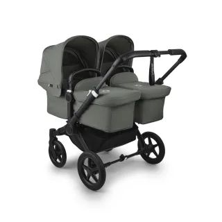 Bugaboo Donkey 5 Twin Complete Black/Forest Green Kinderwagen-Set mit Liegewannen und Sitze