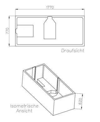Neuesbad Wannenträger für Galatea SUNDOWN SN 180/80 Duo 180x80,5 SW 16320