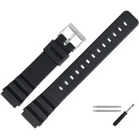 MARBURGER Uhrenarmband 20mm Kunststoff PVC Schwarz