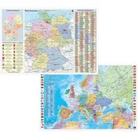 STIEFEL Schreibtischunterlage Deutschland/Europa fürs Büro politisch beidseitig bedruckt,ca.60x42cm, (1 tlg)