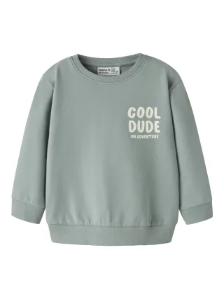 NAME IT - NMMKIMO LS NREG SWEAT UNB Green Milieu - Gr. - 104