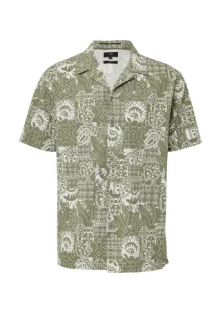 Q/S designed by - Resort Fit: Baumwollhemd mit All-over-Print grün - Gr. - M