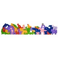 GICO Steckpuzzle Alphabet Holzpuzzle Tierparade mit Buchstaben A-Z- 3921, Puzzleteile