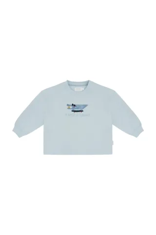 Leevje Oversized Sweatshirt 'Crocodile' - Aqua