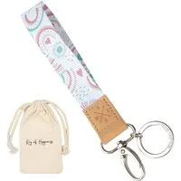 Things of Happiness Schlüsselanhänger Schlüsselband kurz mit Schlüsselring und Karabiner, kurzes Lanyard, Geschenk