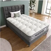 Kaltschaummatratze 90x200 7-Zonen-Taschenfederkern H3, Odikalo, 20 cm hoch, (Orthopädische Kaltschaummatratze 90x200 cm, Mattress mit 7-Zonen-Taschenfederkern, Härtegrad H3 (mittelfest), 20 cm Höhe, 4 Griffe + Vakuumverpackt)