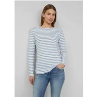 s.Oliver Langarmshirt T-Shirt Gestreiftes Langarmshirt aus Flammgarm mit U-Boot-Ausschnitt