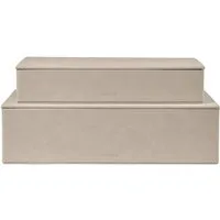 blomus Aufbewahrungsbox 2er Set -SAHLA- Organizer, Ordnungsboxen, Kisten Set, Storage Box (Set, 2 St., 2 Boxen), Funktionales Design, klare Linien, Wildlederoptik, Organizer