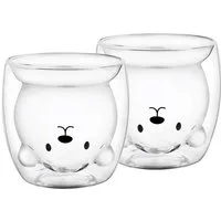 GRÄWE Glas GRÄWE Doppelwandige-Thermogläser, 250ml, 2er Set, Motiv Bär, Glas