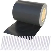 Plantiflex Sichtschutzstreifen Sichtschutz Rolle 35m blickdicht PVC Zaunfolie, (Sichtschutzfolie Windschutz, für Doppelstabmatten Zaun Sichtschutzrolle)