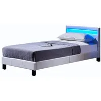 HOME DELUXE Bett LED Bett ASTRO (Set, 2-tlg., Bett und Lattenrost), extra großes gepolstertes Kopfteil,Variante mit oder ohne Matratze