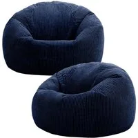 icon Sitzsack Erwachsene 2er Set Klassischer Sitzsack aus Cord „Kingston“, 85x50cm, Made in Germany, für Erwachsene & Kinder, mit Füllung
