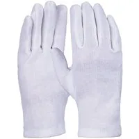 PRO FIT Baumwollhandschuhe Baumwoll-Trikot-Handschuh, Allergiehandschuh, Schutzhandschuh (12, Paar) Atmungsaktiv, Weich & Passgenau, Reinweiß