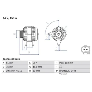 Bosch Lichtmaschine 150A BMW 3er Land Rover Freelander 2,0