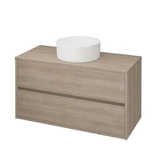 Neuesbad Serie 300 Waschtischunterschrank, B:998, T:450, H:530mm, Eiche 1S924-0121