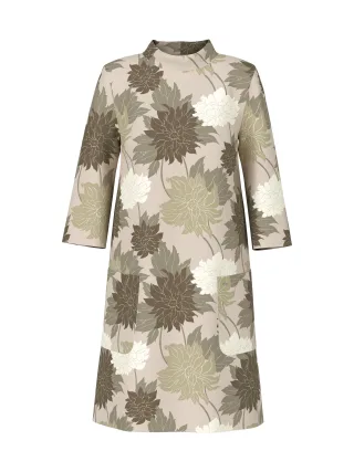 Marc Cain Collections - Florales Kleid aus Scubajersey deep pearl - Gr. - 36