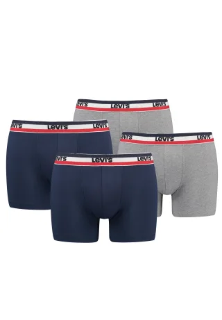 Levi's Sportswear Logo Herren Boxershorts Unterwäsche aus Bio-Baumwolle im 4er P...