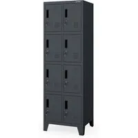 Jan Nowak Mehrzweckschrank Metall Schließfachschrank 56 cm ROBERT 2 Plus 10 Fächer Stahl (Stahl 0,6 mm 172 x 56 x 45 cm Wandmontage möglich PZH) Doppelspind Garderobenschrank abschließbar Schloss 172 cm 4 Farben
