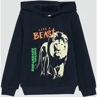 s.Oliver Sweatshirt Sweatshirt Wärmendes Kapuzen-Sweatshirt mit Glow-in-the-dark-Print