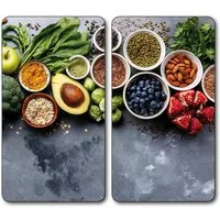 Kesper Herd-Abdeckplatte Herdabdeckplatten AVOCADO, Glasofenschutz, 2 Stück, KESPER, Glas, (2er-set, bestehend aus 2 Herdabdeckplatten)