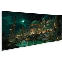 islandburner Leinwandbild Orientalisches : Luxuriöser Palast bei Nacht - Panorama